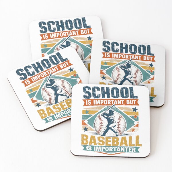 Item preview, School Is Important But Baseball Is Importanter Funny Baseball Player Fan designed and sold by SkeletonsDanger.