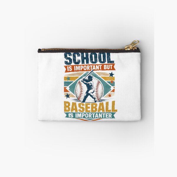 Item preview, School Is Important But Baseball Is Importanter Funny Baseball Player Fan designed and sold by SkeletonsDanger.