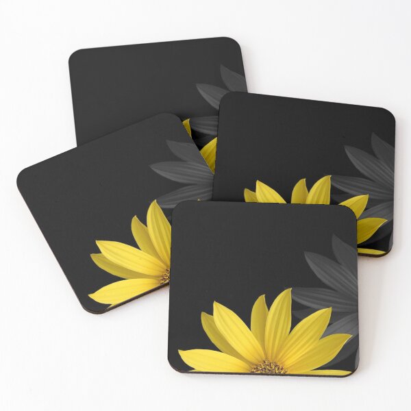 Item preview, Golden Contrast - Minimalist Yellow Daisy on Black Art designed and sold by Midnight Nebula.