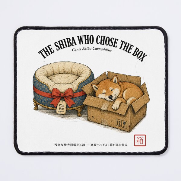 Item preview, The Shiba Who Chose the Box — Funny Shiba Inu Dog Bed Tee designed and sold by nurusubetei.