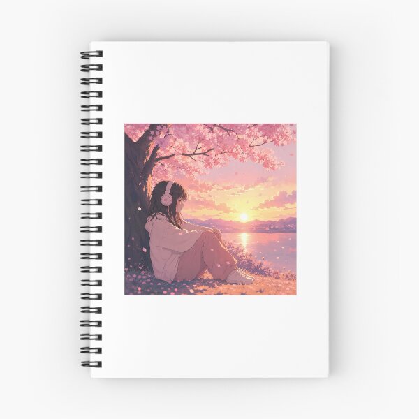 Item preview, Aesthetic Anime Girl Cherry Blossom Sunset Sticker   designed and sold by Chinnibujji.