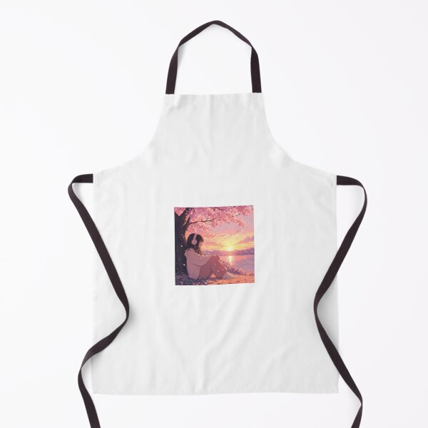 Item preview, Aesthetic Anime Girl Cherry Blossom Sunset Sticker designed and sold by Chinnibujji.