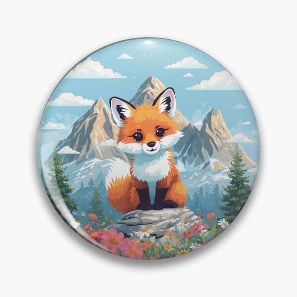 Item preview, Cute Fluffy Fox Mountain Adventure Emblem Dolomites designed and sold by SlothcoreVibes.