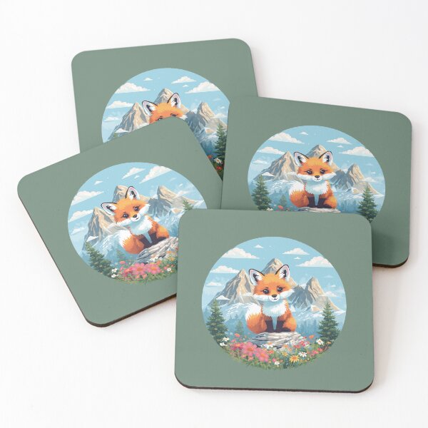 Item preview, Cute Fluffy Fox Mountain Adventure Emblem Dolomites designed and sold by SlothcoreVibes.