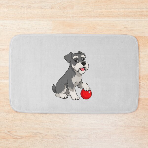 Item preview, Cheerful image of a schnauzer with a red ball designed and sold by Stef Ringoot, cartoons and illustrations.