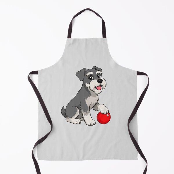 Item preview, Cheerful image of a schnauzer with a red ball designed and sold by Stef Ringoot, cartoons and illustrations.