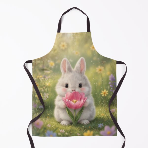Item preview, Adorable Fluffy Rabbit Holding Spring Flower — Cozy Nature Aesthetic designed and sold by lovelistivkaa.
