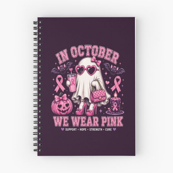 Item preview, In October We Wear Pink Spooky Cute Coquette Ghost designed and sold by HamadaArtivio1.