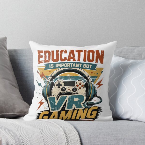 Item preview, Education Is Important But Vr Gaming Is Importanter Funny Gamer Virtual Reality Player designed and sold by SkeletonsDanger.