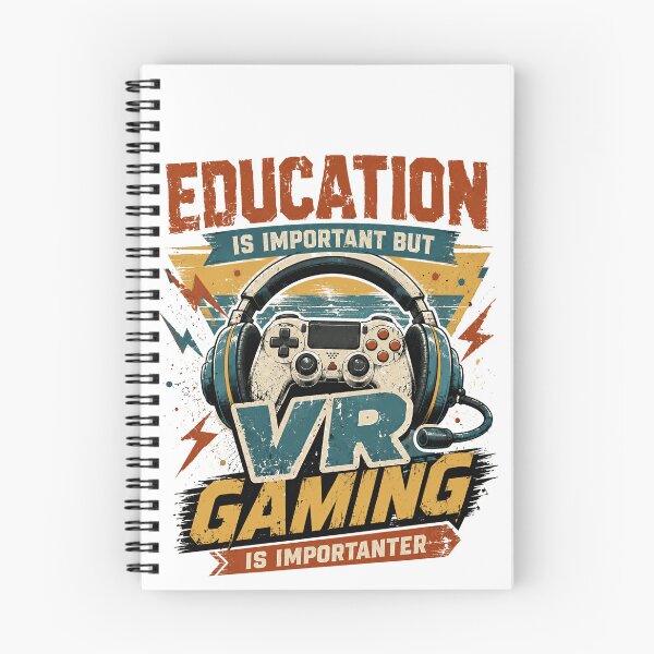 Item preview, Education Is Important But Vr Gaming Is Importanter Funny Gamer Virtual Reality Player designed and sold by SkeletonsDanger.