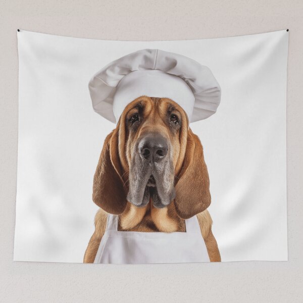 Item preview, Funny Bloodhound Dog Chef Realistic Animal Cooking Humor Art designed and sold by LazyOwlStore.