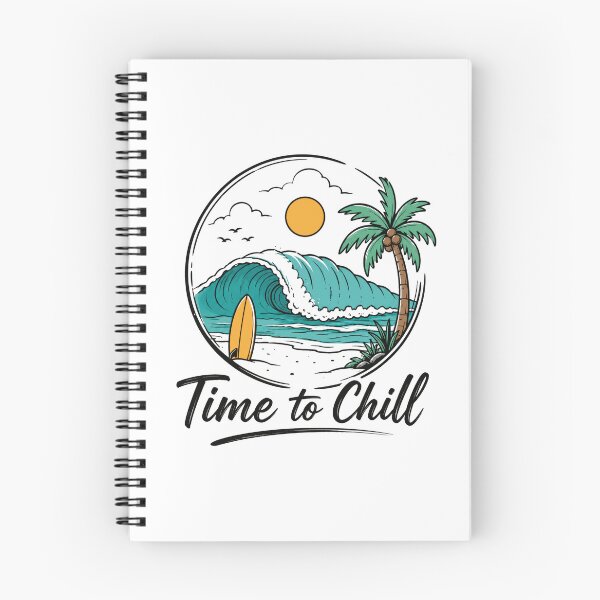 Item preview, Time To Chill Surfing Beach Ocean Vacation designed and sold by SkeletonsDanger.