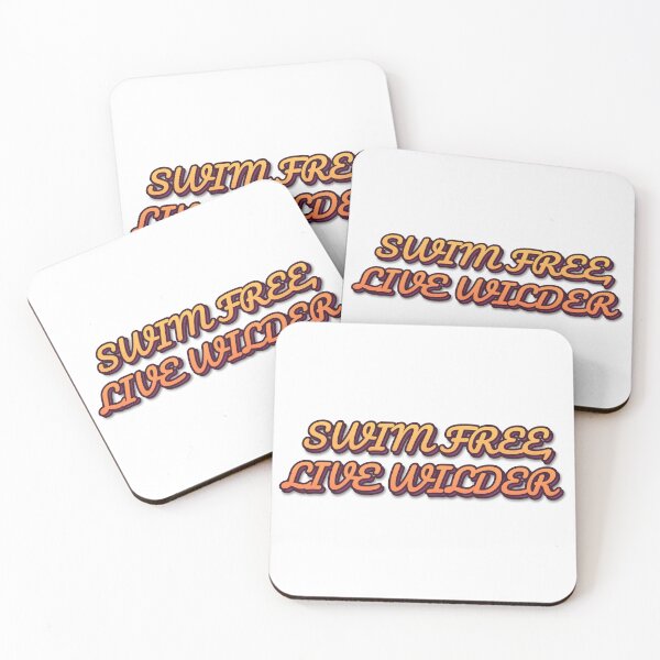 Item preview, "SWIM FREE, LIVE WILDER" Retro Typography Sticker designed and sold by QuirkThreadsCo.