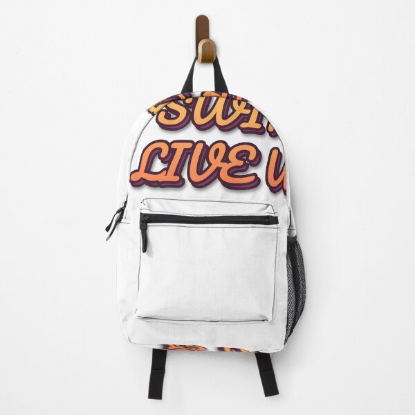 Artikelvorschau, "SWIM FREE, LIVE WILDER" Retro Typography Sticker entworfen und verkauft von QuirkThreadsCo.