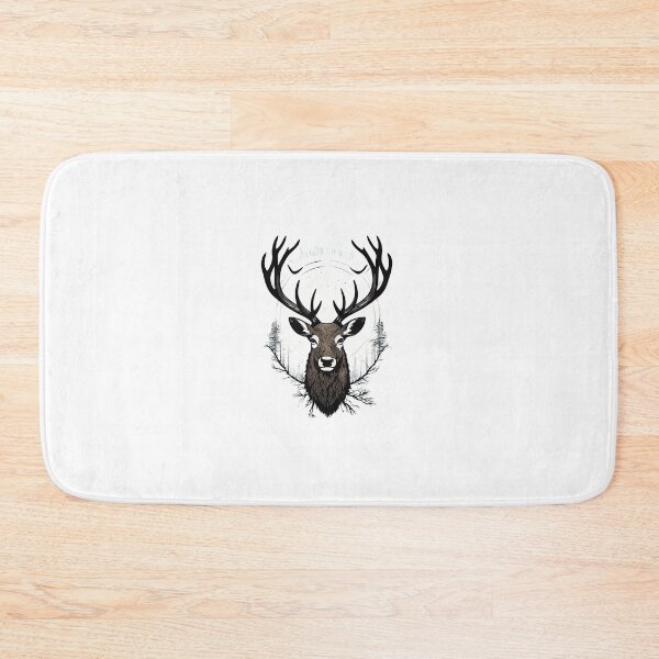 Artikelvorschau, Majestic Stag with Moonlit Forest – Rustic Wildlife Vector Illustration entworfen und verkauft von Artisan Finds Online.