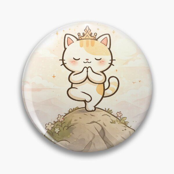 Item preview, Cute Cat Yoga Mountain Aesthetic Kawaii Sticker designed and sold by Chinnibujji.