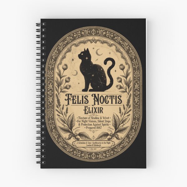 Item preview, Felis Noctis Elixir Black Cat Vintage Apothecary Label designed and sold by CF_VintageDesign.