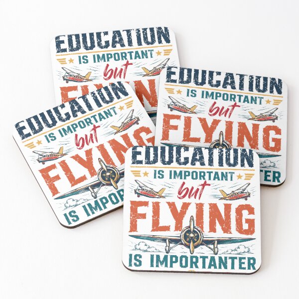 Item preview, Education Is Important But Flying Is Importanter Pilot Aviator designed and sold by SkeletonsDanger.