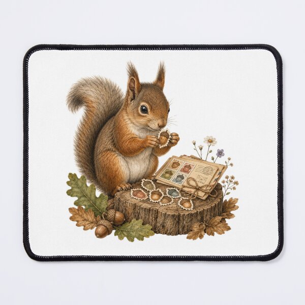 Item preview, Acorn Stamp Squirrel Woodland Mail Collector designed and sold by Mosslume Studio.