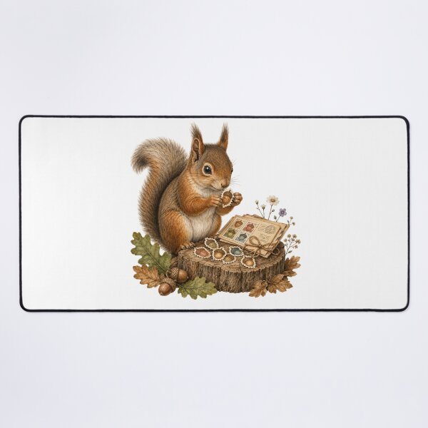 Item preview, Acorn Stamp Squirrel Woodland Mail Collector designed and sold by Mosslume Studio.