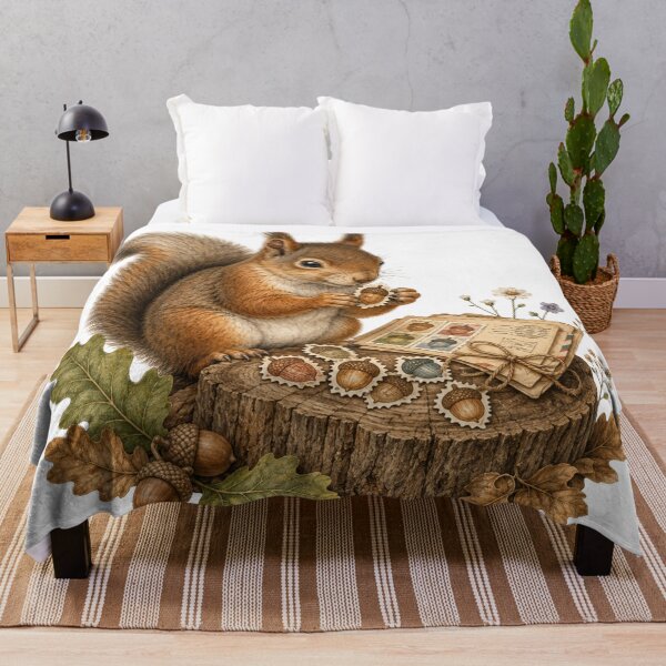 Item preview, Acorn Stamp Squirrel Woodland Mail Collector designed and sold by Mosslume Studio.