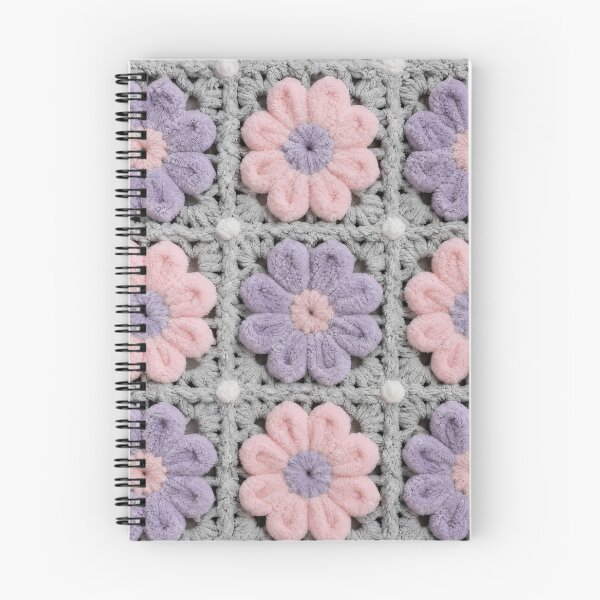 Item preview, Fuzzy Chenille Crochet Pink Lilac Flower Square designed and sold by LuisWorks.