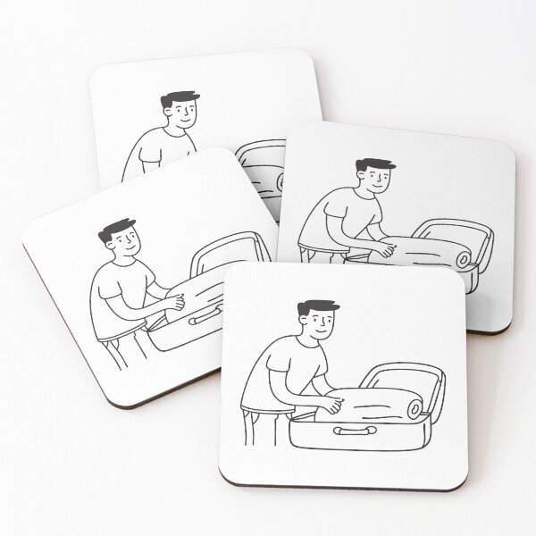 Item preview, A person sorting items from an open suitcase by the bed designed and sold by rasagamastore.