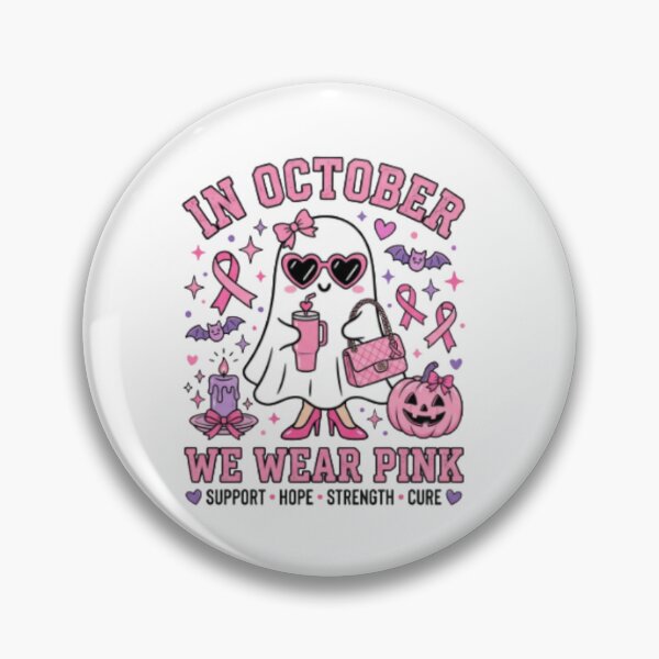Item preview, In October We Wear Pink Spooky Cute Coquette Ghost Halloween  designed and sold by HamadaArtivio1.