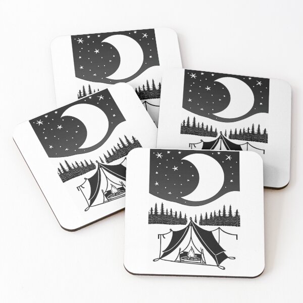 Artikelvorschau, Illustration - Camping Scene, Minimalist Aesthetic of the 1960s entworfen und verkauft von Reverso-Design.