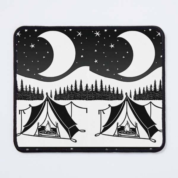 Artikelvorschau, Illustration - Camping Scene, Minimalist Aesthetic of the 1960s entworfen und verkauft von Reverso-Design.