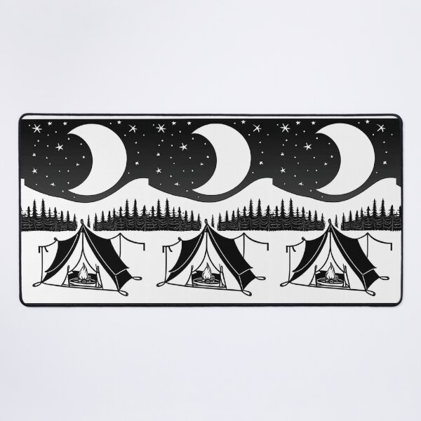 Artikelvorschau, Illustration - Camping Scene, Minimalist Aesthetic of the 1960s entworfen und verkauft von Reverso-Design.
