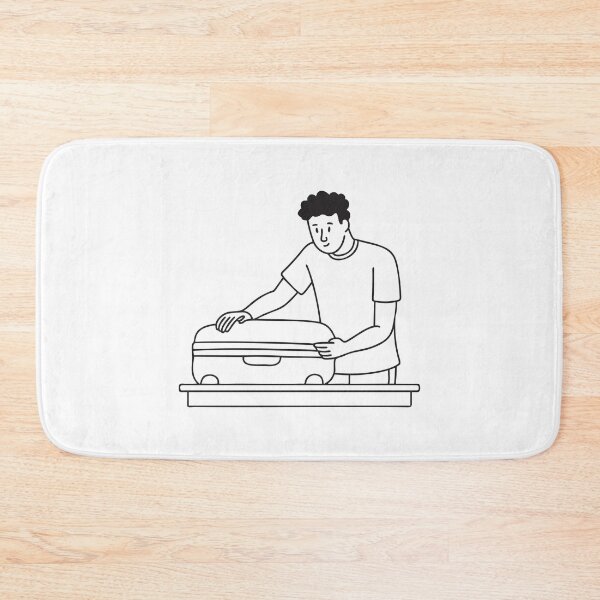 Item preview, A person opening a suitcase next to a bed designed and sold by rasagamastore.