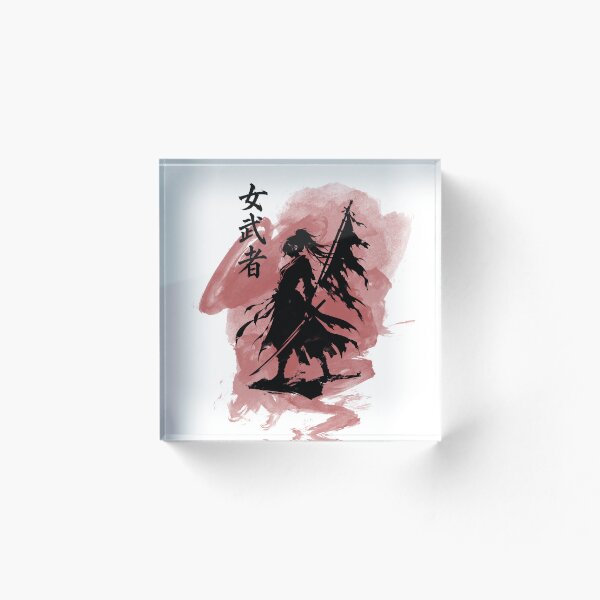 Artikelvorschau, Japanische Kriegerin Onna-Bugeisha | Japanische Tusche-Silhouette entworfen und verkauft von AnmForge.