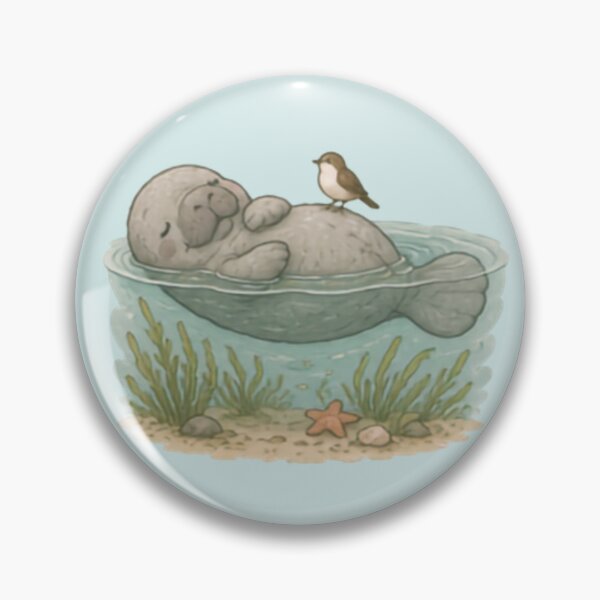 Item preview, Cute Floating Manatee designed and sold by MellowMunchkins.