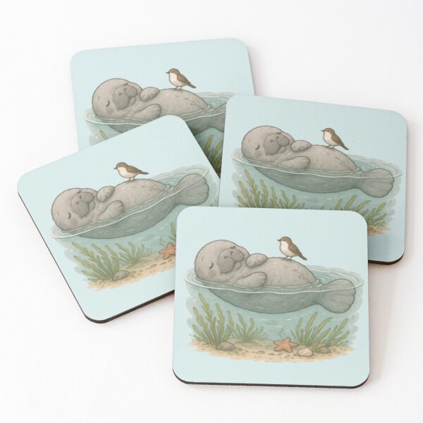 Item preview, Cute Floating Manatee designed and sold by MellowMunchkins.