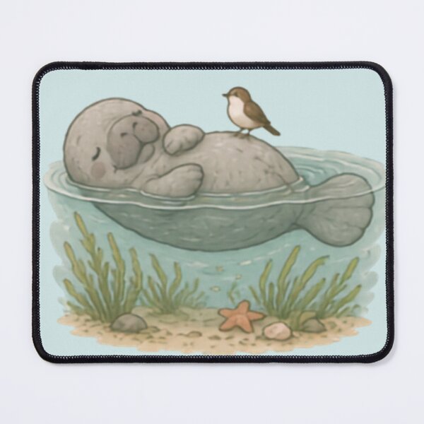 Item preview, Cute Floating Manatee designed and sold by MellowMunchkins.