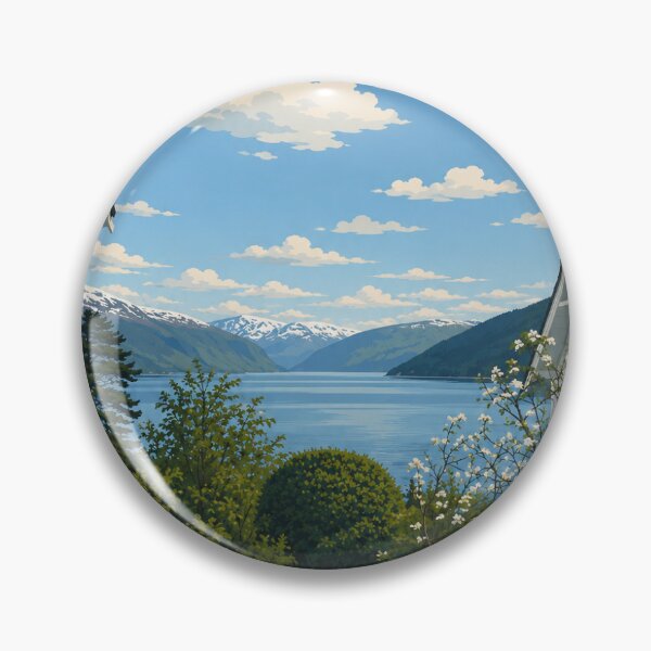 Item preview, Balestrand Souvenir – View of the Fjord in Flat Design designed and sold by Souvenir-Travel.