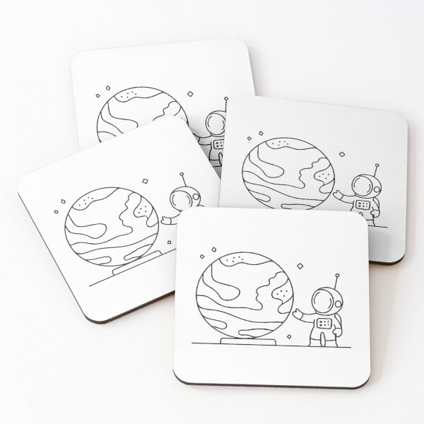 Item preview, A small planet model set next to a miniature astronaut designed and sold by rasagamastore.