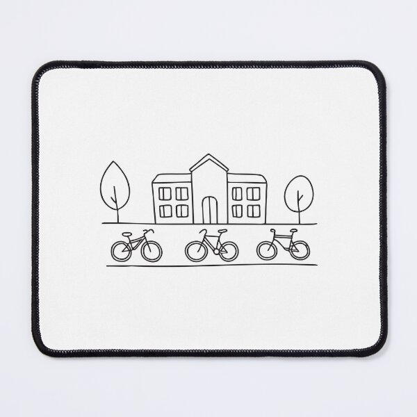 Item preview, A row of bikes parked next to the university library designed and sold by rasagamastore.