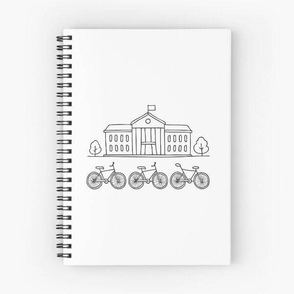 Item preview, Bicycles lined up beside the entrance of a campus library designed and sold by rasagamastore.