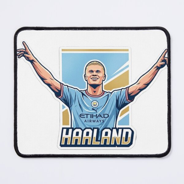 Item preview, Erling Haaland Manchester City Football Sticker designed and sold by Sidra digital art 8277237.