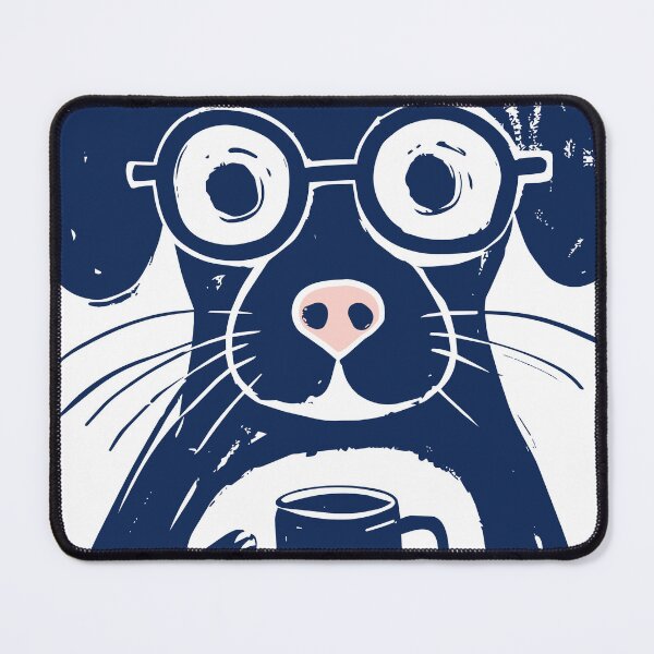 Item preview, Dog with Glasses Drinking Coffee Print designed and sold by daldadesign.