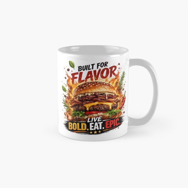 Item preview, Built For Flavor: Gourmet Herbs Fire Cheeseburger Live Bold Eat Epic designed and sold by irfanshikh.
