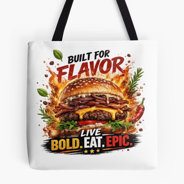 Item preview, Built For Flavor: Gourmet Herbs Fire Cheeseburger Live Bold Eat Epic designed and sold by irfanshikh.