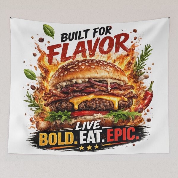 Item preview, Built For Flavor: Gourmet Herbs Fire Cheeseburger Live Bold Eat Epic designed and sold by irfanshikh.