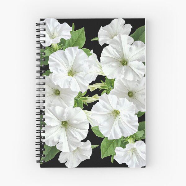 Item preview, Elegant White Petunias on Black – High Contrast Minimalist Floral Pattern designed and sold by Jyoti-Quotes.