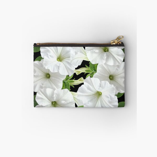 Item preview, Elegant White Petunias on Black – High Contrast Minimalist Floral Pattern designed and sold by Jyoti-Quotes.