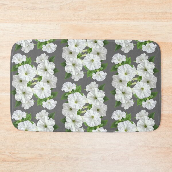 Item preview, Elegant White Petunias on Black – High Contrast Minimalist Floral Pattern designed and sold by Jyoti-Quotes.