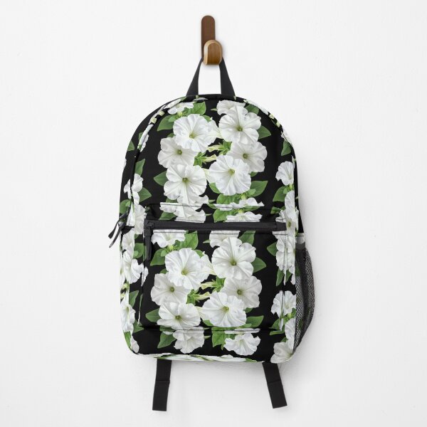 Item preview, Elegant White Petunias on Black – High Contrast Minimalist Floral Pattern designed and sold by Jyoti-Quotes.