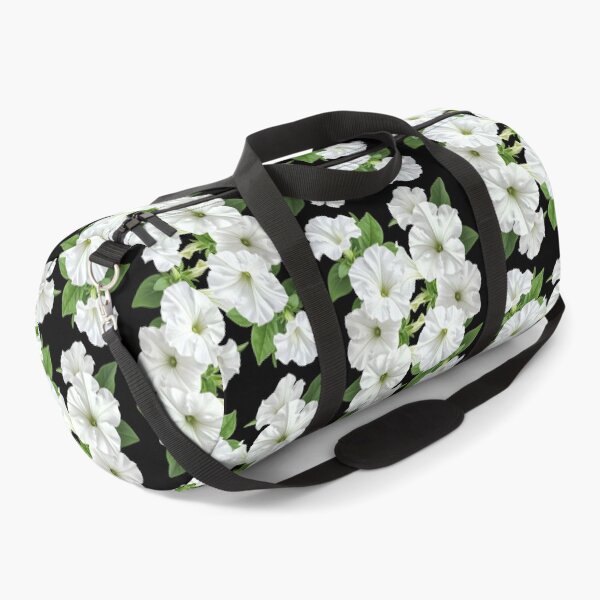 Item preview, Elegant White Petunias on Black – High Contrast Minimalist Floral Pattern designed and sold by Jyoti-Quotes.